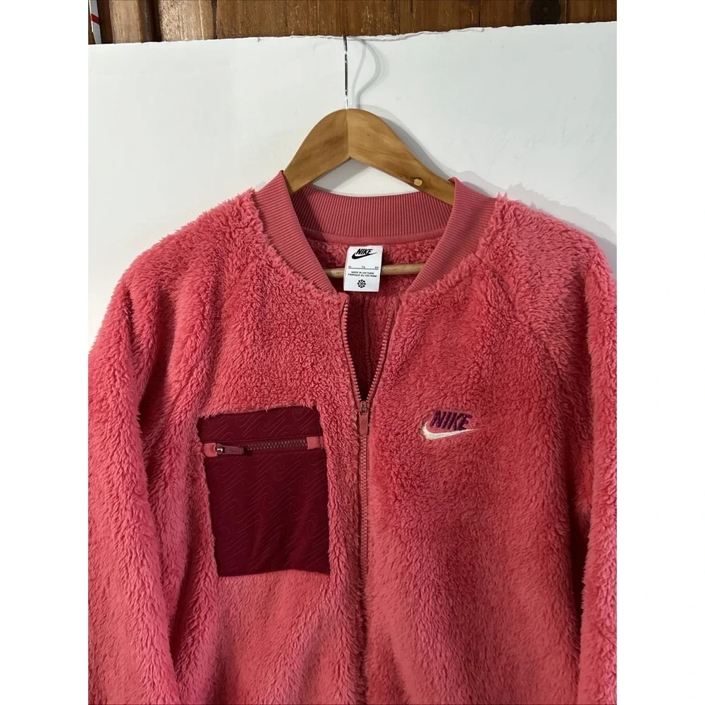 Nike Sportswear Winterized Fleece Fuzzy Jacket Girls XL Oversized Sherpa DV8135